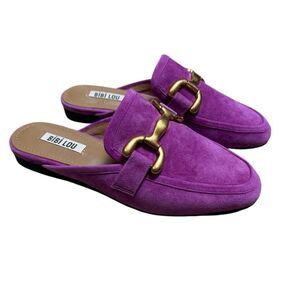 Bibi Lou Suede Buckle Molly Slip On Loafer Mule